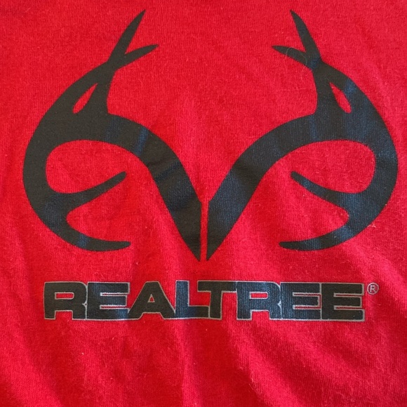 RealTree red and black cotton short sleeve snap bottom bodysuit size 6-12 Months - Picture 2 of 5